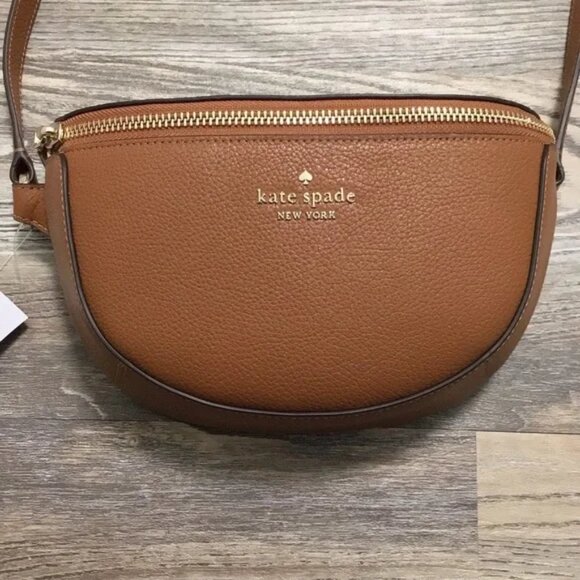 Kate Spade Pebbled Leather Lena Belt Bag Warm Gingerbread KH429 - Picture 4 of 6